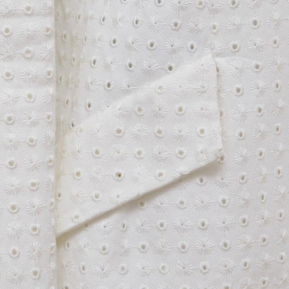 VALENTINO White Blazer Jacket Eyelet Cotton Viscose Long Sleeve Lined Size 6 - Picture 13 of 17